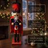 Wizardi 15 Inch Wooden Christmas Nutcracker Soldier - Velvet Cape Drummer view 4