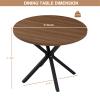 Lecafur HL 39" Round Dining Table Set for 4, Mid Century Kitchen Table with 4 Velvet Dining Chairs for Apartment Living Room Space Saving view 3