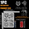 FINGERINSPIRE Tiger Motif Stencil with a Paint Brush 8.3x11.7inch Flaming Tiger Head Stencil Hunting Tiger Painting Stencil Leaping Tiger Silhouette Templates for Wall Tiles Floor Paper Furniture view 2