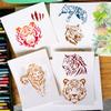 FINGERINSPIRE Tiger Motif Stencil with a Paint Brush 8.3x11.7inch Flaming Tiger Head Stencil Hunting Tiger Painting Stencil Leaping Tiger Silhouette Templates for Wall Tiles Floor Paper Furniture view 4