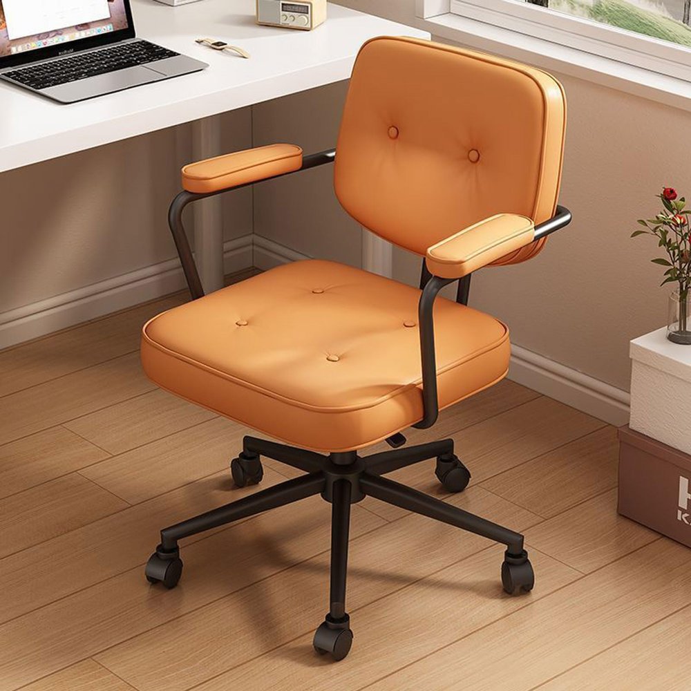 AHDFY Chairs for Desk Office Chair Ergonomic Desk Chair Rolling Office Chair Adjustable Desk Chair, with 360 Swivel Rolling Wheels, Orange,Orange