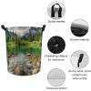 Clear Water Lake Laundry Hamper Waterproof Laundry Basket Large Circular Dirty Clothes Hamper with Handle Collapsible Washing Bin Storage Basket for Clothes And Toys 17.3 x 17.3 in view 4