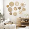 Set of 11 Boho Wall Basket Decor Wicker Woven Wall Basket Decoration view 2