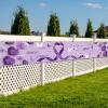 WANDIC 9.84 * 1.64ft Purple Ribbon Hope Large Banner, 1PC Long Banner Outdoor Hanging Sign Backdrop Decor for Alzheimer's Disease Awareness view 4