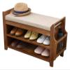 DBZRRKHDC Shoe Storage Bench Padded Bench Solid Wood Storage Shelf with 2 Storage Shelves and 1 Drawer Sofa Stool for Living Room(80cm/31.5in) view 1