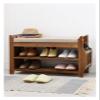DBZRRKHDC Shoe Storage Bench Padded Bench Solid Wood Storage Shelf with 2 Storage Shelves and 1 Drawer Sofa Stool for Living Room(80cm/31.5in) view 2
