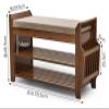 DBZRRKHDC Shoe Storage Bench Padded Bench Solid Wood Storage Shelf with 2 Storage Shelves and 1 Drawer Sofa Stool for Living Room(80cm/31.5in) view 3