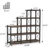 5-Tier Stepped Bookcase, 9-Cube With Carbon Steel Frame, Easy To Assemble Anti-Tipping Kits & Adjustable Foot Pads, Save Space 12 Shelves Storage Open Display Shelf, for Home Office (Brown) view 3