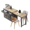 LUMISOL Extendable Kitchen Island with Storage and Dining Table, Grey view 1
