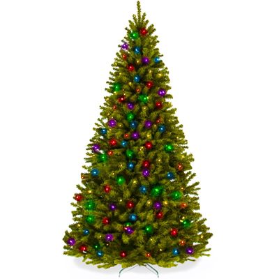 Best Choice Products Prelit Artificial Christmas Tree, 9ft Premium Lighted Realistic Spruce Holiday Dcor w/Multicolor LED Lights, Easy Assembly