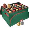 HOLDN STORAGE Premium Christmas Ornament Storage Container - Holds Up to 72-4 Ornaments Durable 600D Fabric - Adjustable Dividers - 3 Individual Trays - Metal Frame - Green view 1
