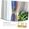 ULDIGI 2pcs Christmas Curtain Buckle Holdbacks Deer Design Curtain Fasteners for Home Decor Easy to Use Fixing Holdbacks for Various Room Elegant and Convenient view 4
