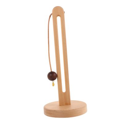 BRIGHTFUFU Rustic Wooden Paper Towel Holder Vertical Stand for Kitchen and Bathroom No-Drill Installation Space-Saving Design Beech Wood Construction Stylish Towel Rack for Easy Access