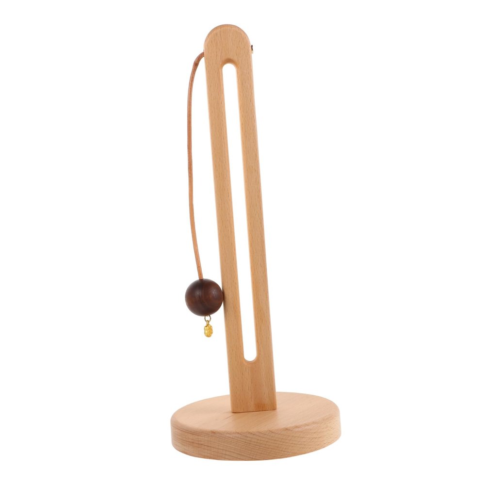 BRIGHTFUFU Rustic Wooden Paper Towel Holder Vertical Stand for Kitchen and Bathroom No-Drill Installation Space-Saving Design Beech Wood Construction Stylish Towel Rack for Easy Access