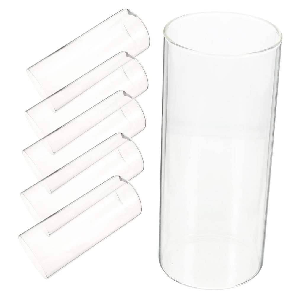 MOLUCKFU 6pcs Transparent Glass Cylinder Candle Holders Modern Flower for Home Decor for Weddings and Parties Versatile Centerpieces and Floating Candles Chic Table Decoration