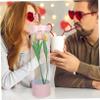OKUMEYR Cylindrical Flower Packaging Box with Lid Bouquet Holder for Valentine Day Elegant Floral Arrangements Flower Present Box for Special Occasions view 3