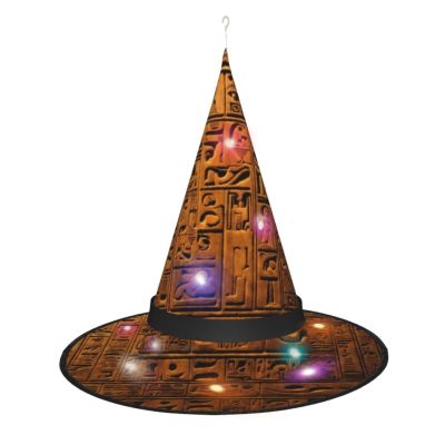 Lghdfyo Adult Halloween Glow Witch Hats Hanging Decorative Hats Folding Witch Hats Role-Playing Clothing Accessories Hats