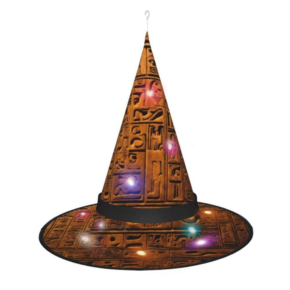 Lghdfyo Adult Halloween Glow Witch Hats Hanging Decorative Hats Folding Witch Hats Role-Playing Clothing Accessories Hats