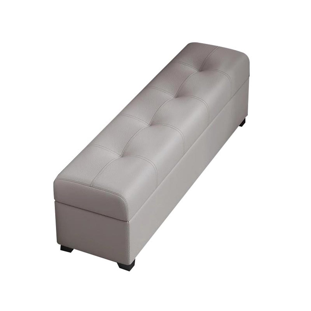 Storage Bench with Padded Seat End of Bed Bench with Hidden Window Bench Shoe Bench Leather Footstool with Legs for Living Room Entryway