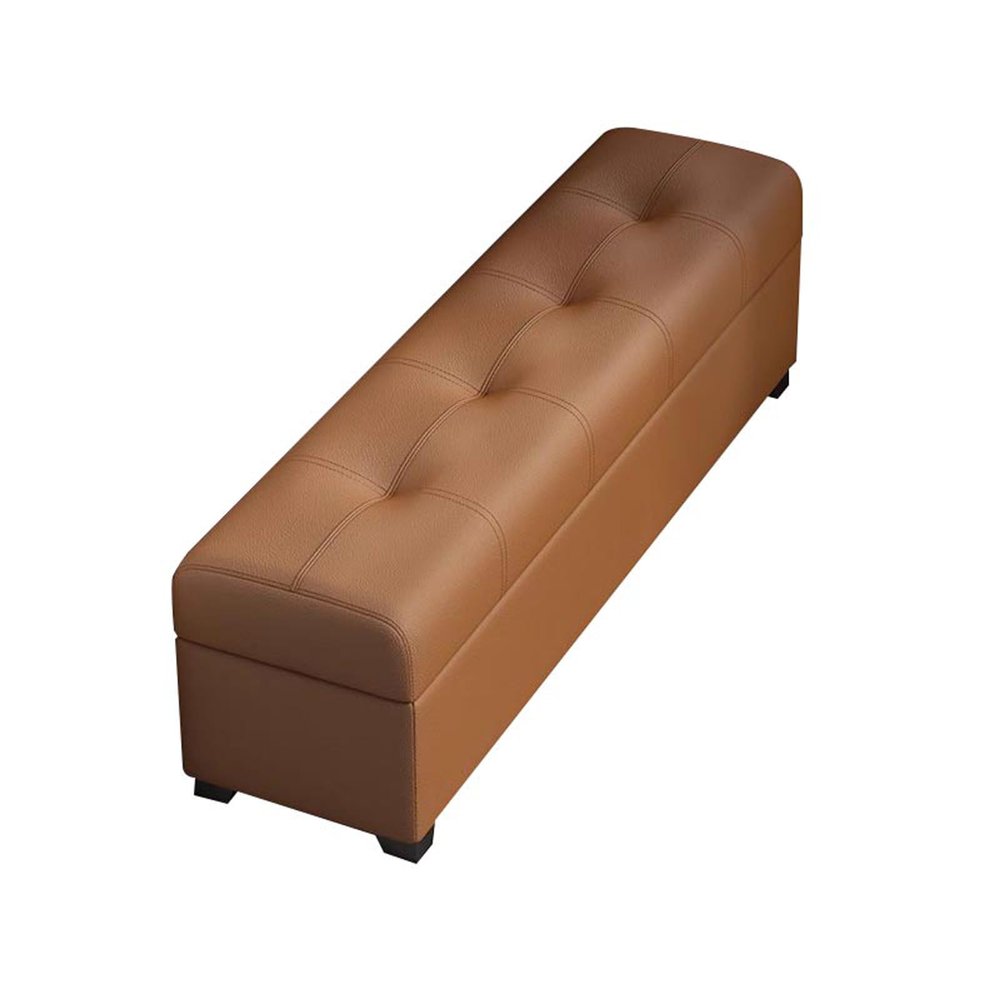 Storage Bench with Padded Seat End of Bed Bench with Hidden Window Bench Shoe Bench Leather Footstool with Legs for Living Room Entryway