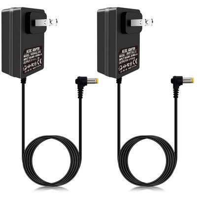 4.5v lemax Power Adapter Compatible with Lemax Lighted Accessory AC DC Power Adapter for Christmas Halloween Village Lights Micro Lighting Building Decor (1 Output, Bend, Black 2 Pcs)
