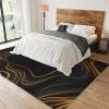 Abstract Liquid Streak Art Area Rug, Black and Gold Line Art Home Decor Rug, Easy Clean Carpet for Living Room Bedroom Kitchen Dining Room Home Office Floor Rug 6x8 ft view 3