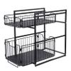 Mikinona Kitchen Storage Organizer Multi-functional Seasoning Rack for Countertop and Cabinets Heavy-duty Material Elegant Black Design for Storing Kitchen Utensils and More view 1