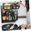 Mikinona Kitchen Storage Organizer Multi-functional Seasoning Rack for Countertop and Cabinets Heavy-duty Material Elegant Black Design for Storing Kitchen Utensils and More view 2