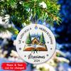 Christmas Book Ceramic Ornament 2025, Custom Name We Wish You A Merry Bookmas Ornament, Customized Bookstore Xmas Ornament, Book Stacks Christmas Ornament Gifts for Book Lover, Book Xmas Keepsake view 2