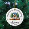 Christmas Book Ceramic Ornament 2025, Custom Name We Wish You A Merry Bookmas Ornament, Customized Bookstore Xmas Ornament, Book Stacks Christmas Ornament Gifts for Book Lover, Book Xmas Keepsake view 4