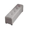 Storage Bench with Padded Seat End of Bed Bench with Hidden Window Bench Shoe Bench Leather Footstool with Legs for Living Room Entryway view 1