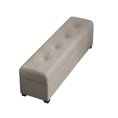 Storage Bench with Padded Seat End of Bed Bench with Hidden Window Bench Shoe Bench Leather Footstool with Legs for Living Room Entryway