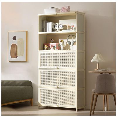Tall Slim Bedroom Storage Cabinet, 68" Freestanding Office Cabinet with Doors, 12" Depth Bookcase and Bookshelf, White Floor Narrow Tower Cabinet for Small Spaces,80172cm/3168in