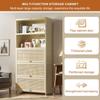 Tall Slim Bedroom Storage Cabinet, 68" Freestanding Office Cabinet with Doors, 12" Depth Bookcase and Bookshelf, White Floor Narrow Tower Cabinet for Small Spaces,80172cm/3168in view 2
