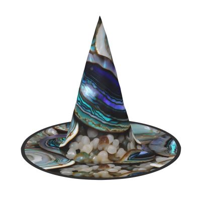 YQxwJL Abalone Nacre Print Halloween Witch Cap,Wizard Hat,Witch Hats Decorations,Hanging Floating Porch Yard Decor