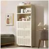 68" White Bookshelves and Bookcases with Doors Floor Standing 5 Shelf Display Storage Shelves, 12" Depth Bookcase, Tall Bookcase for Home Office, Living Room,70172cm/2868in view 1