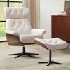 Benchmaster Melia Eggshell Adjustable Swivel Recliner and Ottoman view 1
