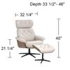 Benchmaster Melia Eggshell Adjustable Swivel Recliner and Ottoman view 2