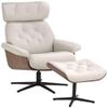Benchmaster Melia Eggshell Adjustable Swivel Recliner and Ottoman view 3