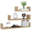 ANYCHOLE Wall Display Shelf 3 pcs Sonoma Oak Engineered Wood,Sturdy U Shaped Floating Shelves Set of 3 for Decor and Storage Wall Shelves, Wall Shelving view 3