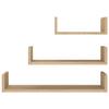 ANYCHOLE Wall Display Shelf 3 pcs Sonoma Oak Engineered Wood,Sturdy U Shaped Floating Shelves Set of 3 for Decor and Storage Wall Shelves, Wall Shelving view 4