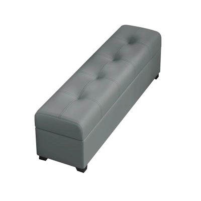 PU Leather Storage Bench with Padded Seat Upholstered Shoe Bench with Hidden Storage End of Bed Bench Entryway Bench with Button-Tufted Footrest