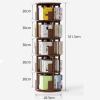 5-Shelf Rotating Bookshelf for Home Use Multi-Functional Floor Standing Shelf Household Goods Storage Rack Space-Saving High Load-Bearing Capacity Safe and Durable(Wood Color) view 2