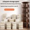5-Shelf Rotating Bookshelf for Home Use Multi-Functional Floor Standing Shelf Household Goods Storage Rack Space-Saving High Load-Bearing Capacity Safe and Durable(Wood Color) view 4