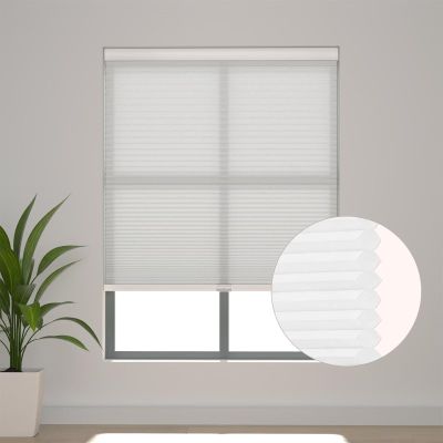 Changshade Cellular Shades Cordless Blinds for Indoor Windows, Honeycomb Blinds Pleated Window Shades Light Filtering for Bedroom, Bathroom, Shade Size 72 inch High 55 inch Wide, White