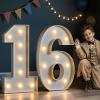 imprsv Marquee Numbers 16 Birthday Decorations: Large Light Up Numbers Sweet 16 Years Old Birthday Decor for Girl Boy Big Sign Party Anniversary Cardboard Backdrop Signs Blocks Balloons view 1