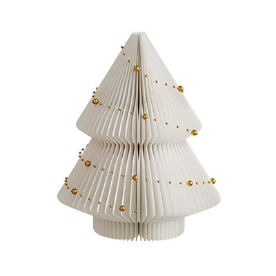 Small Christmas Tree with Decoration, Indoor Honeycomb Christmas Trees, Foldable Paper Christmas Tree for Party(White)