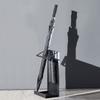 ZQKKLK Black Umbrella Holder for Entryway, Umbrella Stand Rack Square Umbrella Stand with Hooks Metal Umbrella Stands for Entryway Umbrella Storage Stand Holder with Removable Drip Tra Um view 2