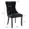 JETEAGO Velvet Dining Chair Set of 8, Upholstered Tufted Dining Room Chair with Nailhead Trim and Solid Wood Leg for Kitchen, Black view 3