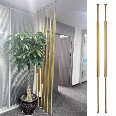 ENHEN Room Divider Gold Floor to Ceiling Wall Post Partitions Screens Room Dividers, Simple Separator Pole for Privacy Screens, Great for Dividing Space, 2 Pack(215cm/84.6in/7.1ft)